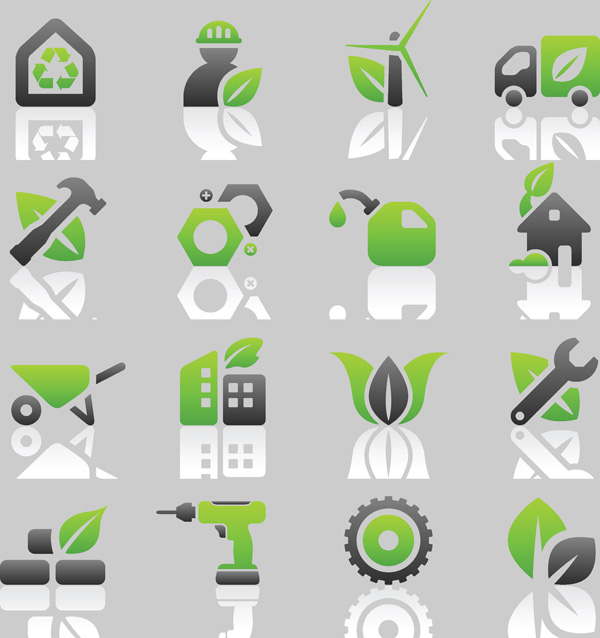 free vector Vector green icon set